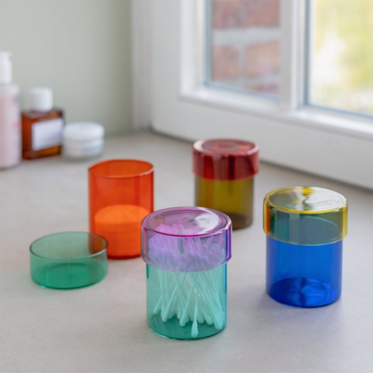 Boite verre rangement Cosima Set de 4 multicolore, REMEMBER