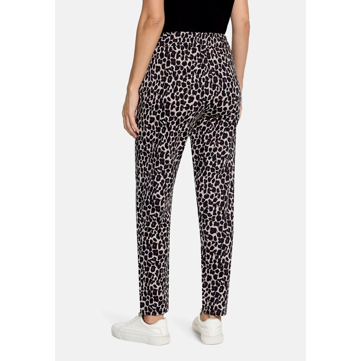 Pantalons de jogging à taille élastique noir/beige, BETTY BARCLAY