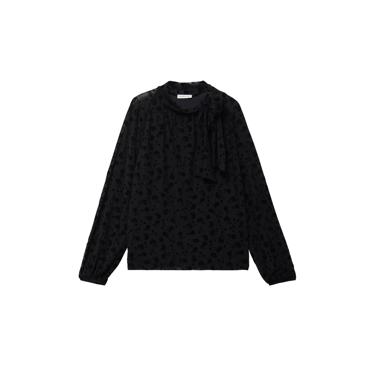 Blouse droite manches longues noir, CACHE CACHE
