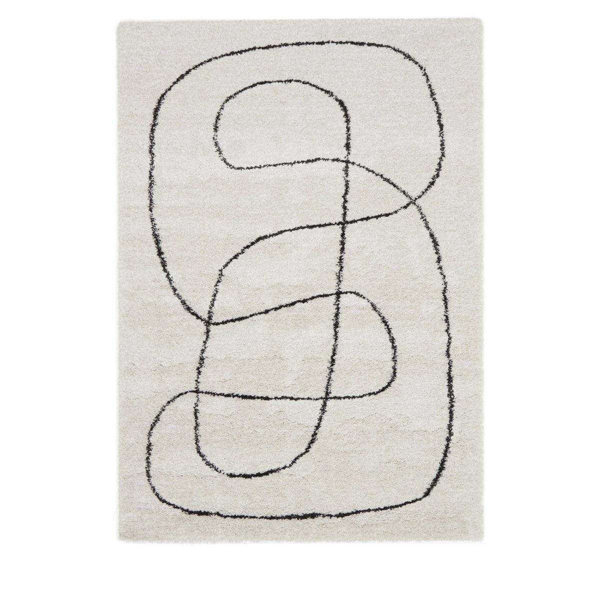 Tapis contemporain à motif organique- MONA beige, DRAWER