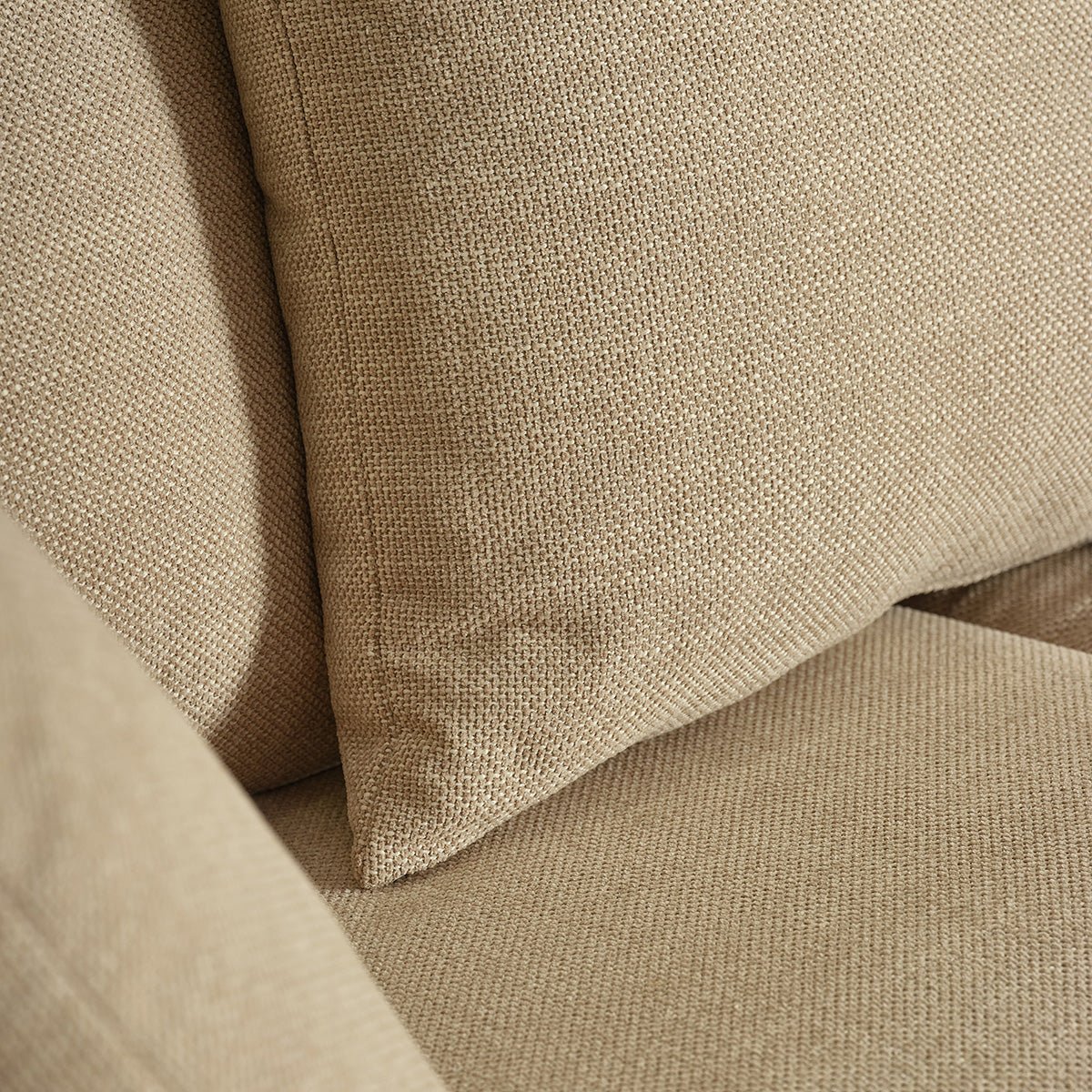Canapé droit 3 places en tissu texturé   EDMOND beige chiné, BERAH GETAH