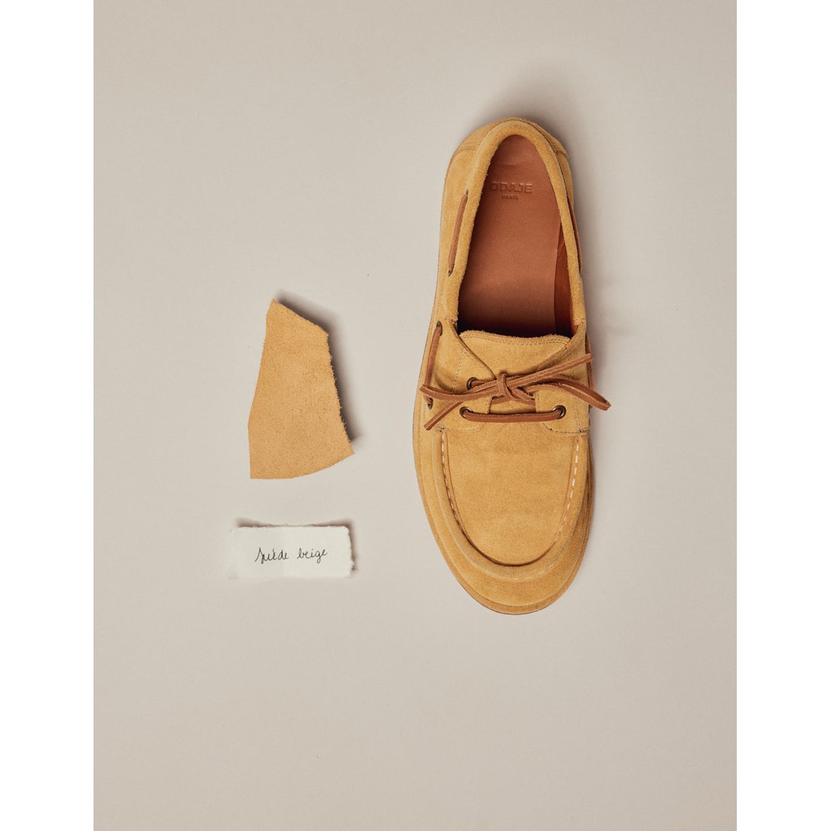 Chaussures Bateau BOSAN suède beige, ODAJE