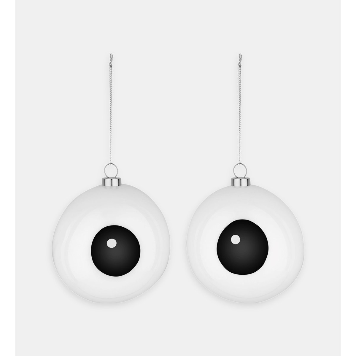 Lot de 2 décorations de noël noir et blanc, ALESSI
