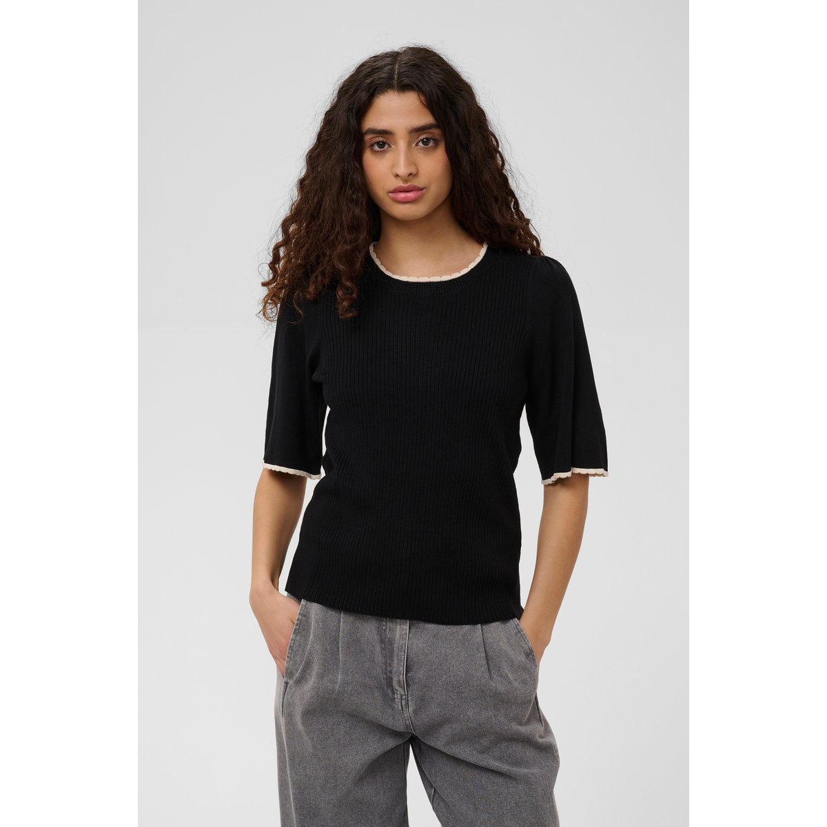 Blouse à manches courtes noir black, SOAKED IN LUXURY