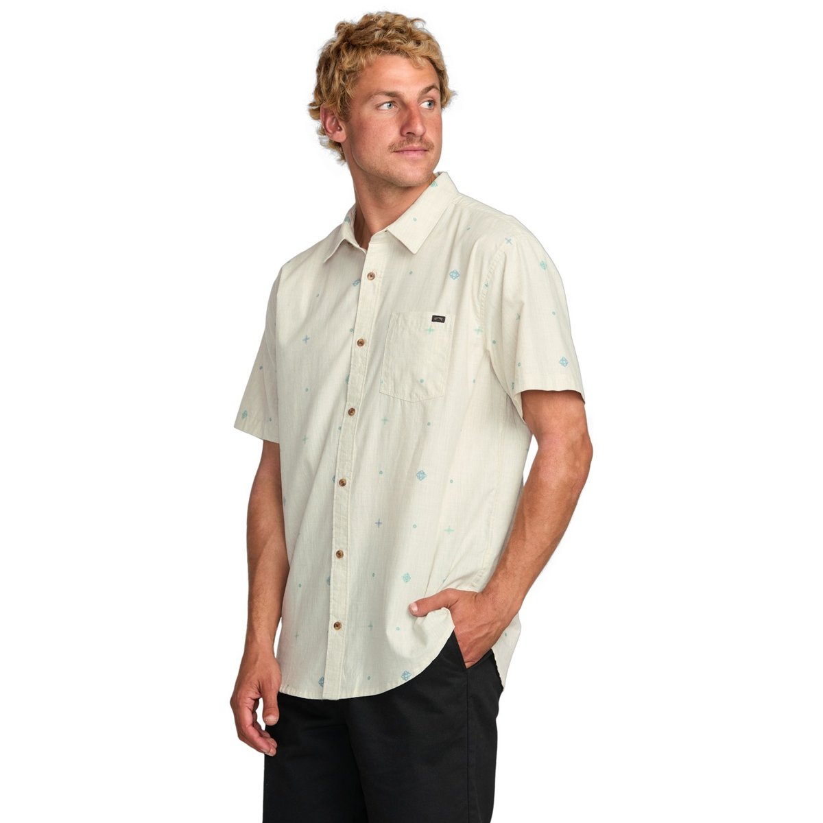 Chemise à manches courtes SUNDAYS beige chino, BILLABONG
