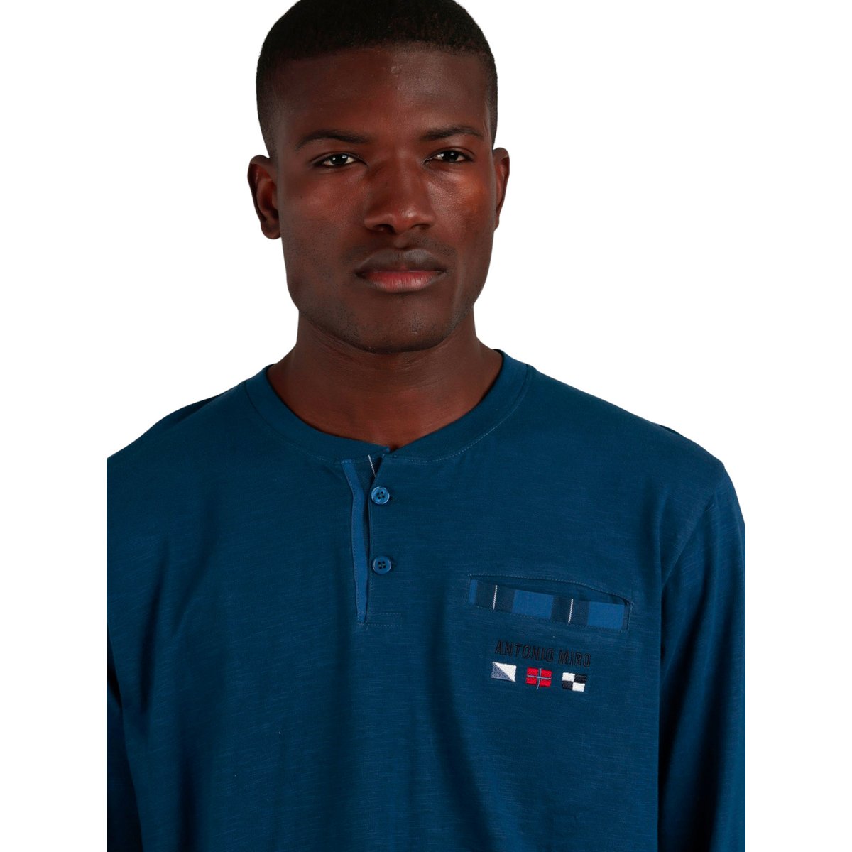 Pyjama pantalon top manches longues Flags Antonio Miro bleu, ADMAS