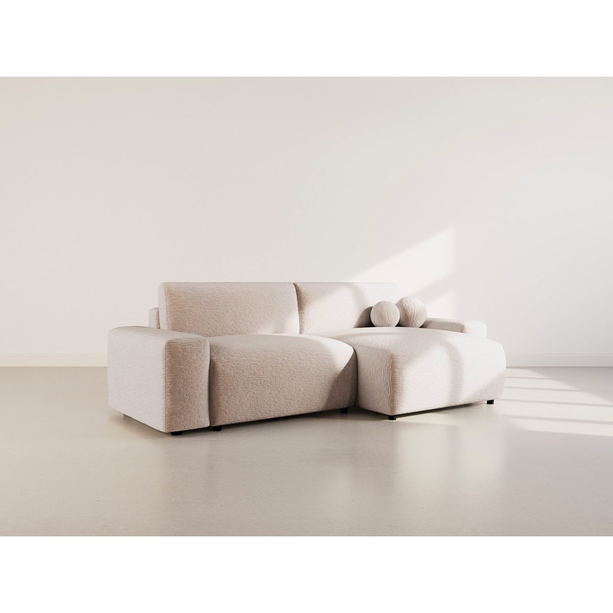 Canapé d'Angle Convertible 4 places - CONSTANCE beige, BEST MOBILIER