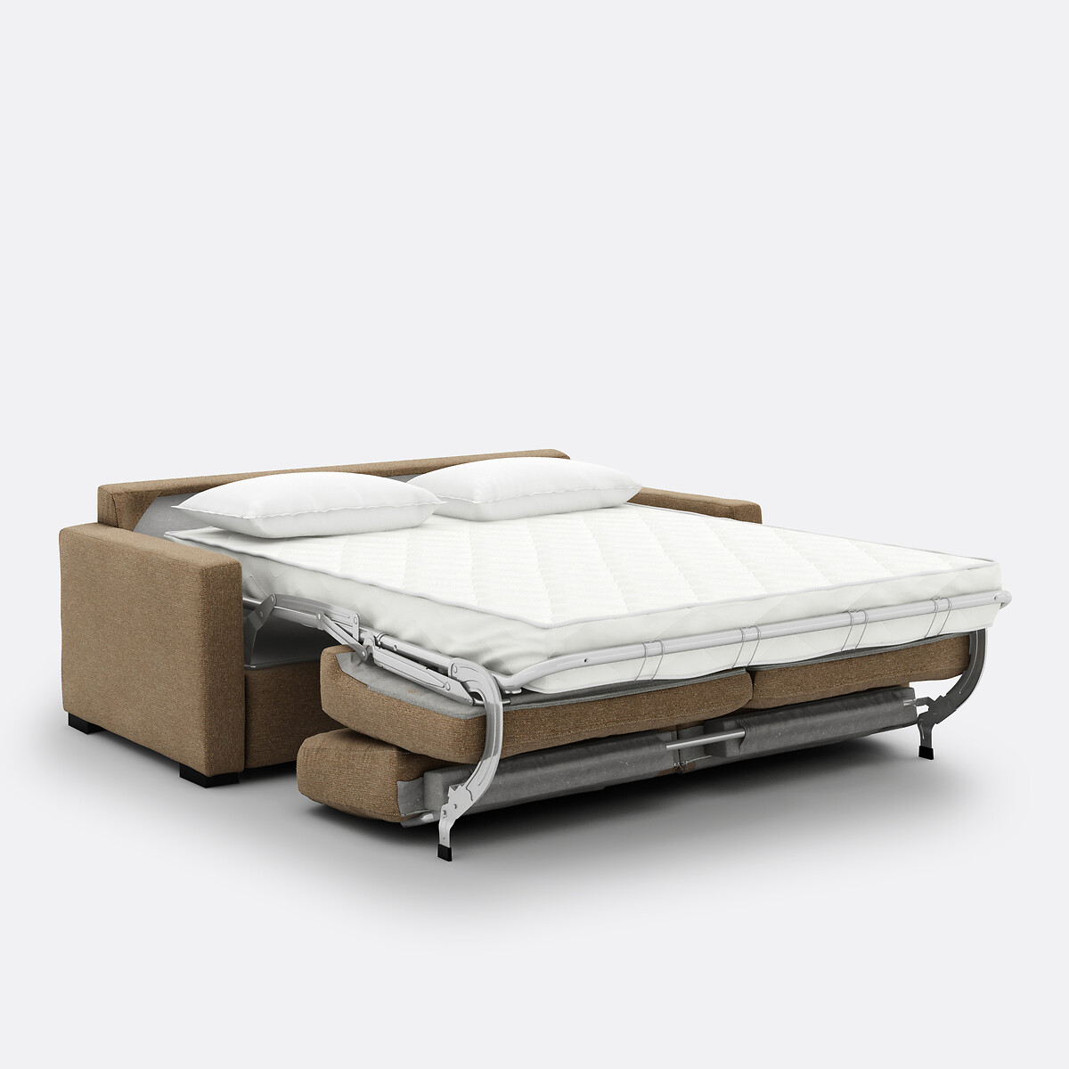 Sofá-cama texturizado mesclado, espuma premium HR, Timor caramelo, LA REDOUTE INTERIEURS