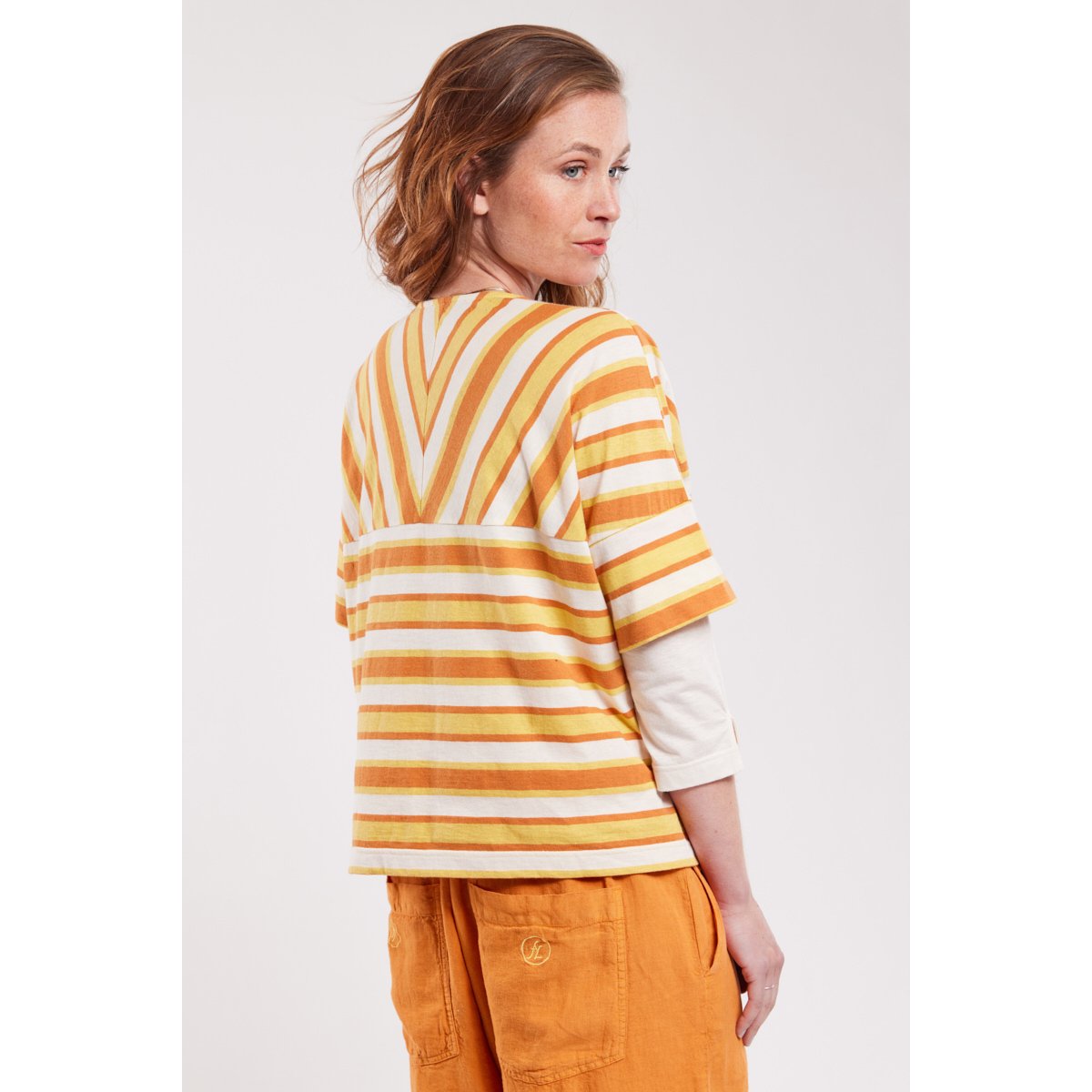 La marinière oversized NOLWENN FALIGOT nature/rusty/genet, ARMOR-LUX