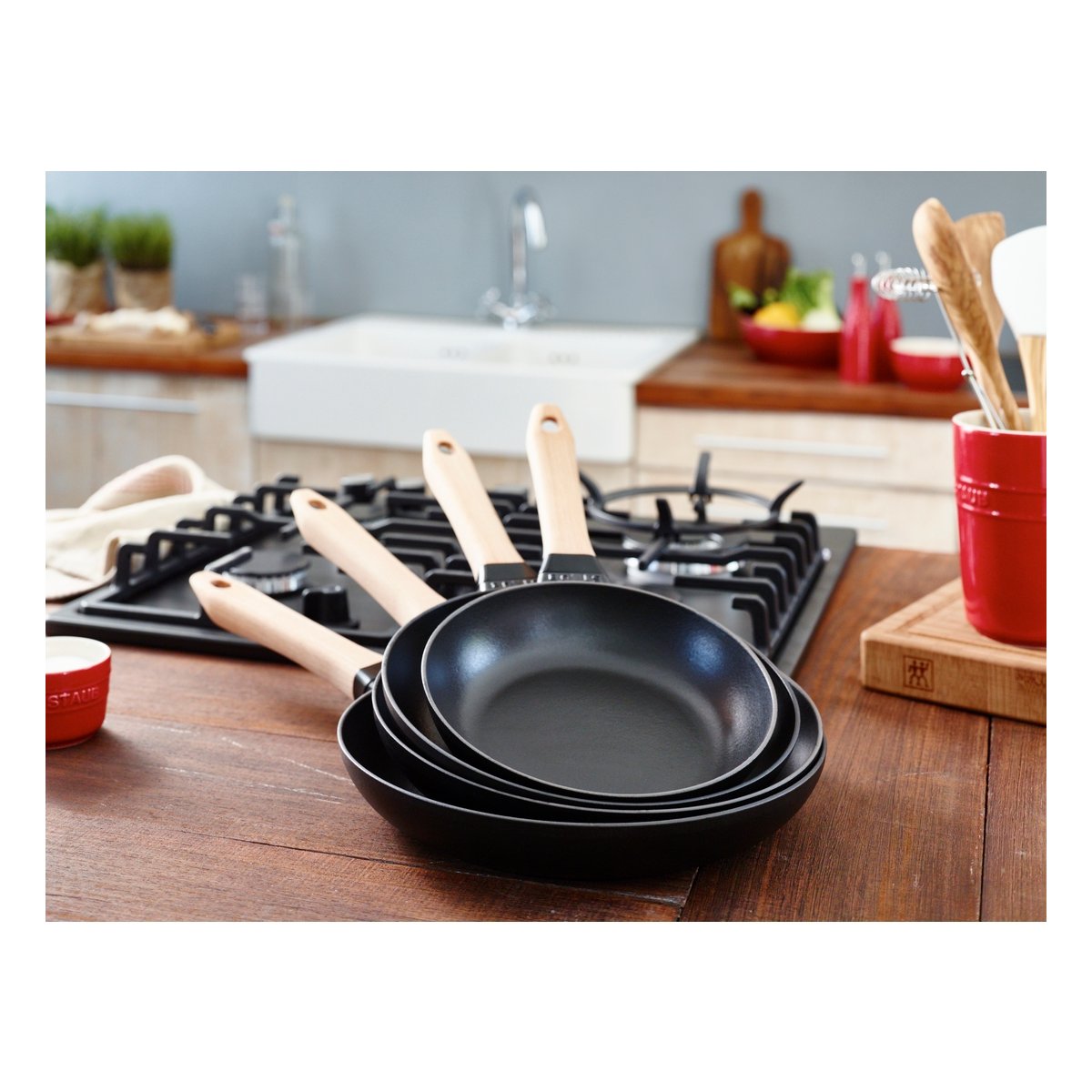 Poêle les poêles fonte noir ø20 cm noir, STAUB