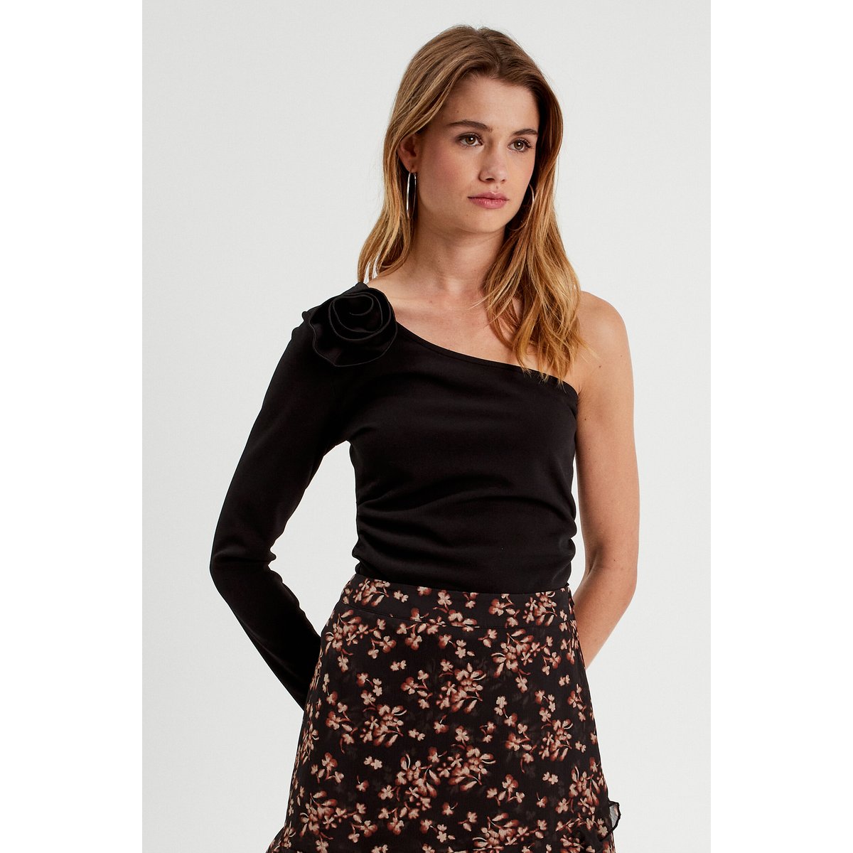 T-shirt asymétrique noir, CACHE CACHE