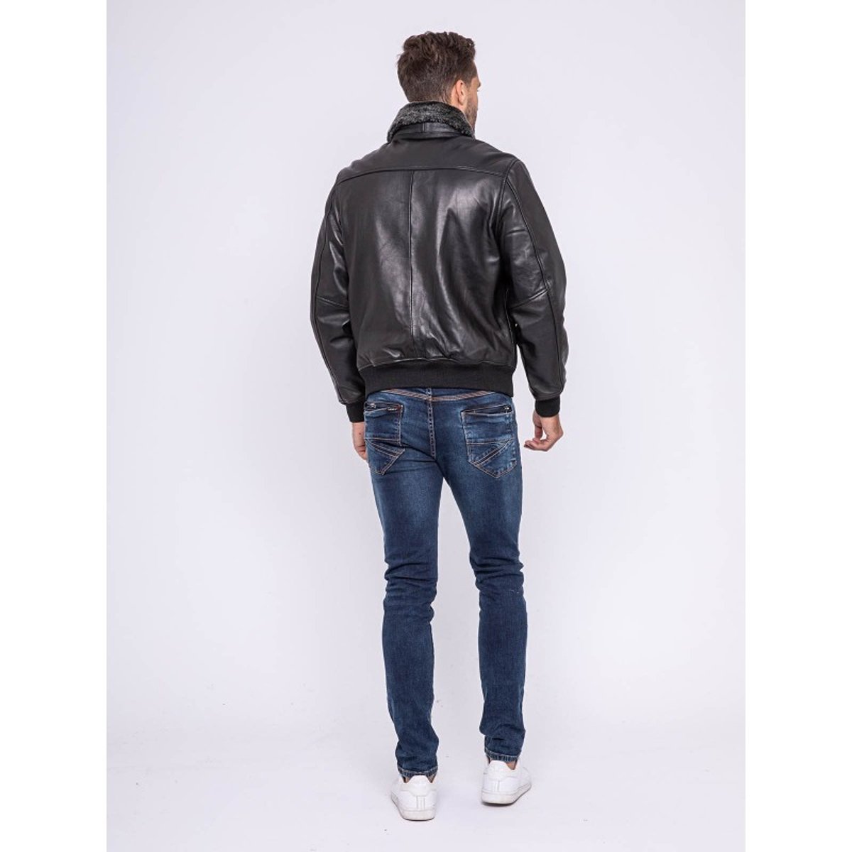 Blouson Cuir Pilote Bandidas noir, RITCHIE