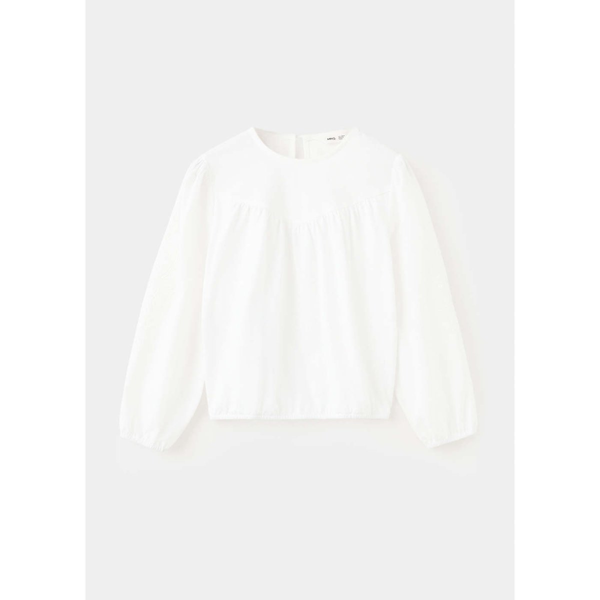T-shirt 100 % coton brodé blanc cassé, MANGO BABY