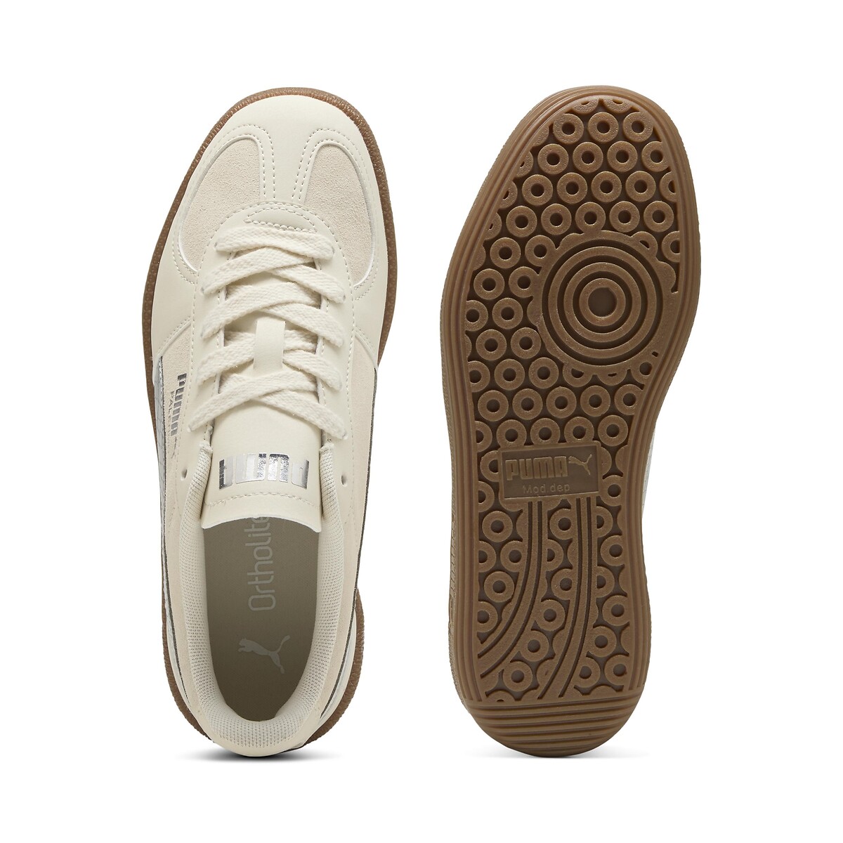 Baskets Palermo Metallic Safari blanc/argent, PUMA