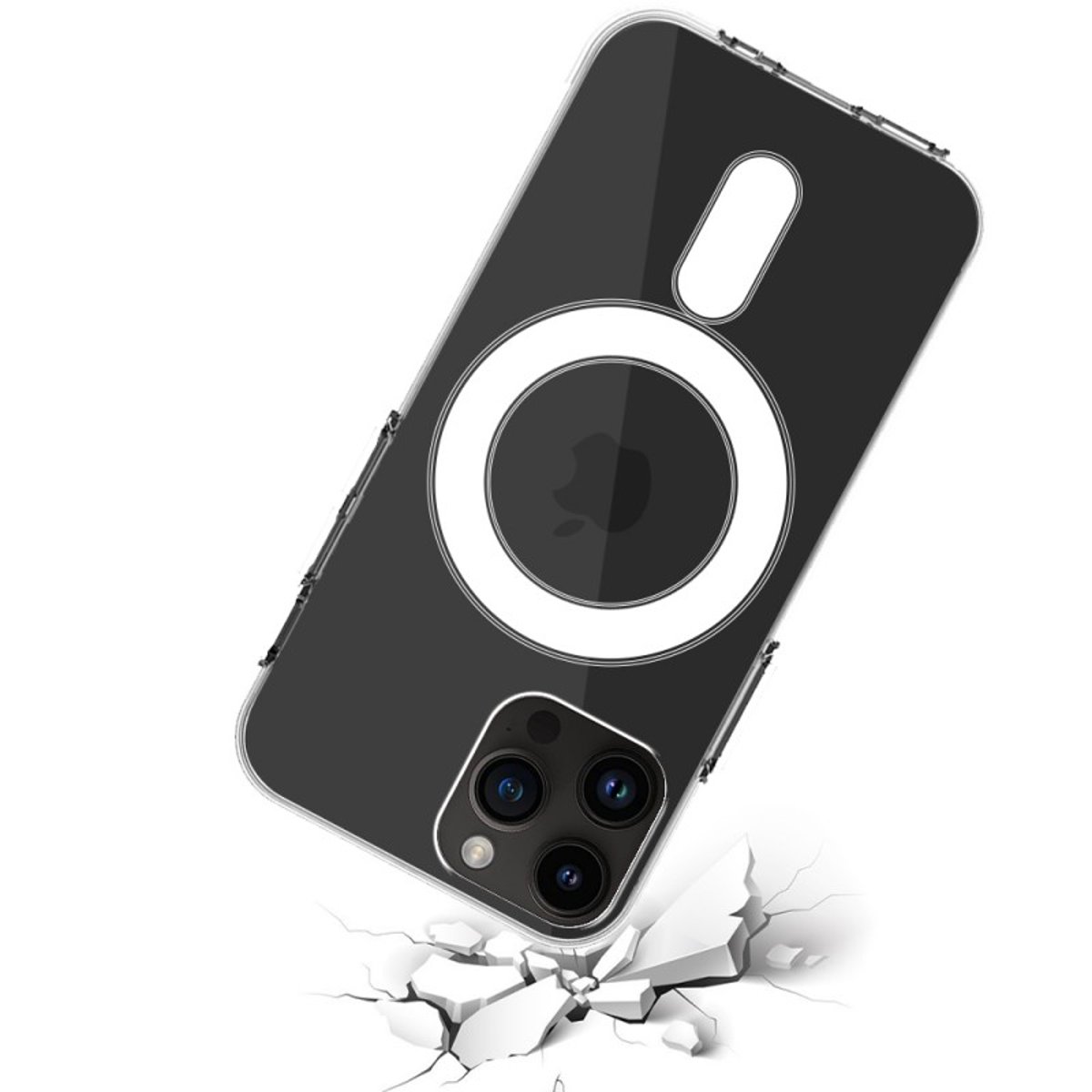Coque Anti-choc compatible Magsafe pour iPhone 12/12 Pro Transparente + 2 vitres transparent, EVETANE
