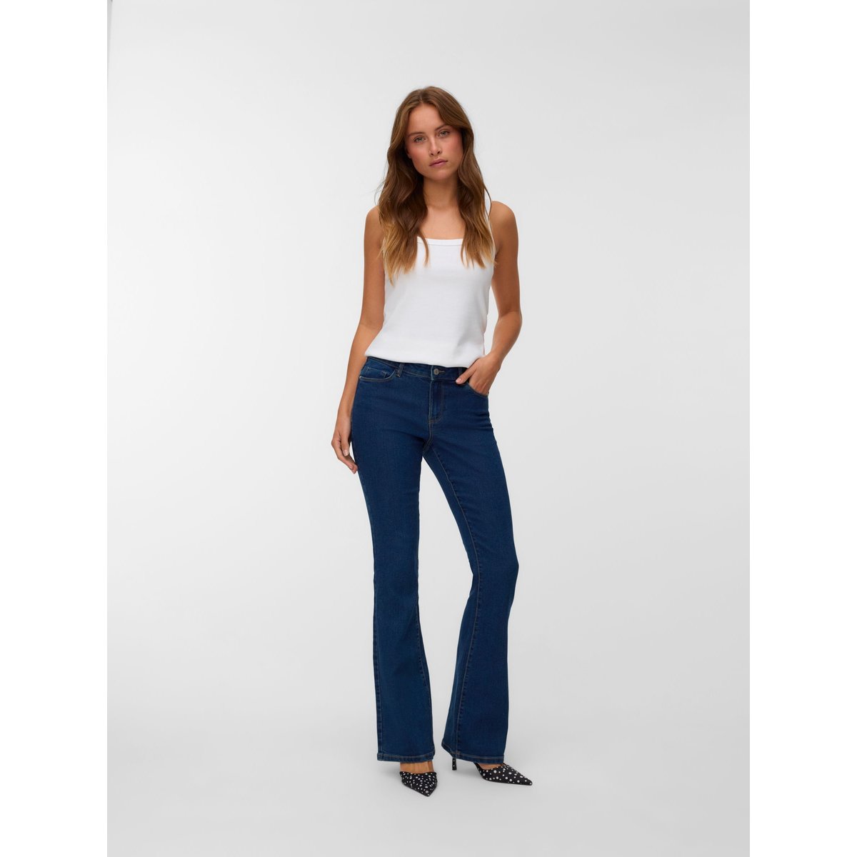Jean Flared dark blue denim, VERO MODA