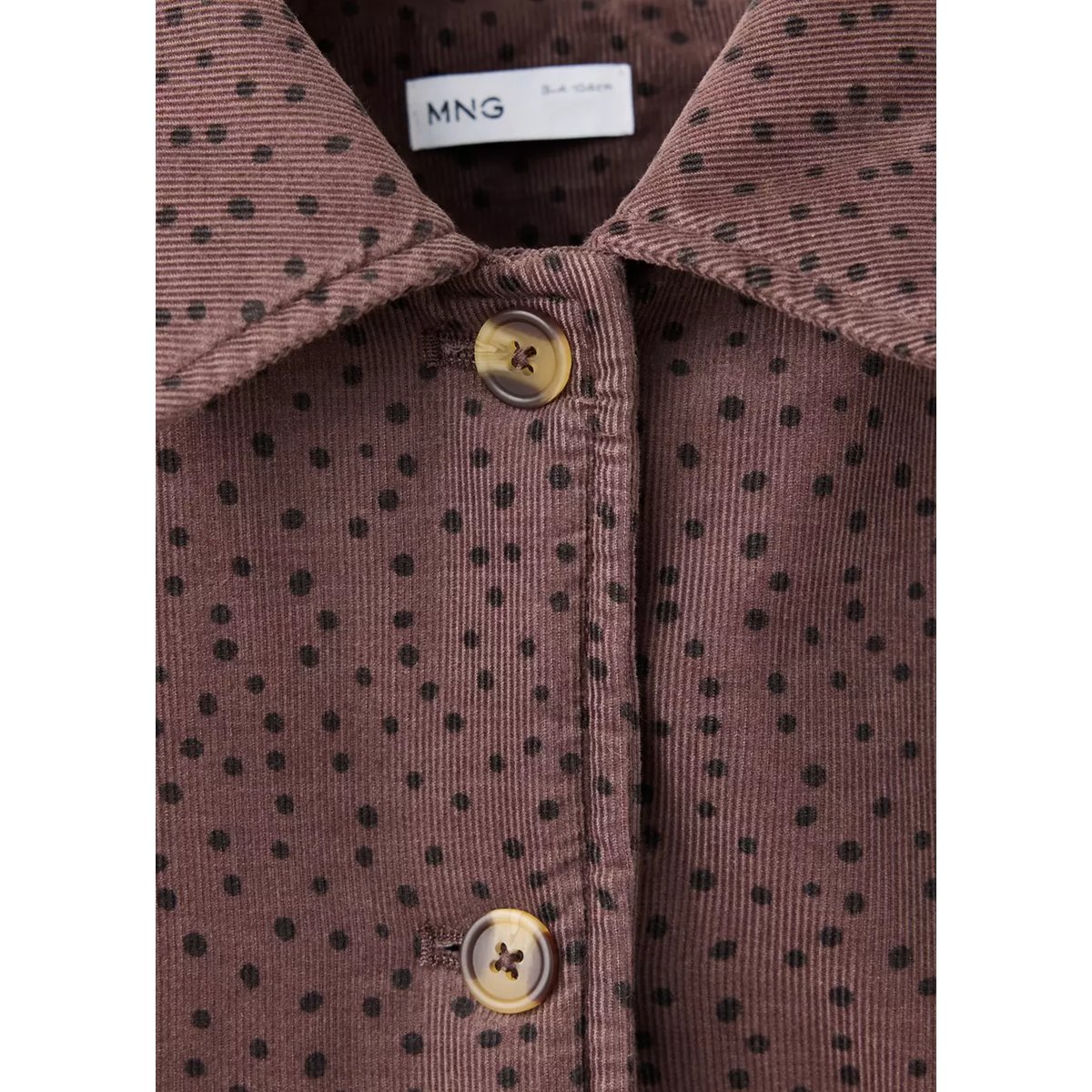 Veste velours côtelé à pois chocolat, MANGO BABY
