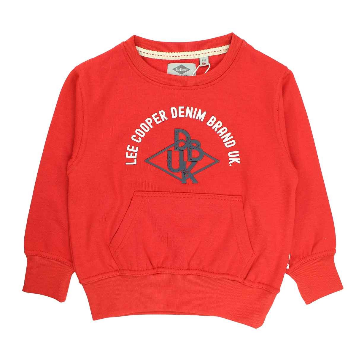 Sweat col rond imprimé, coupe décontractée et manches longues rouge, LEE COOPER