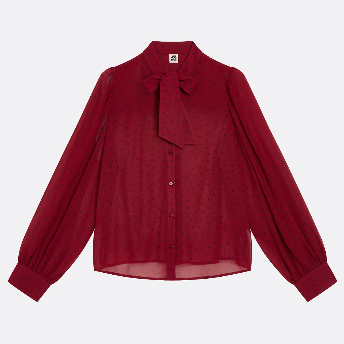 Chemise lavallière à pois manches longues imprimé pois, LA REDOUTE COLLECTIONS