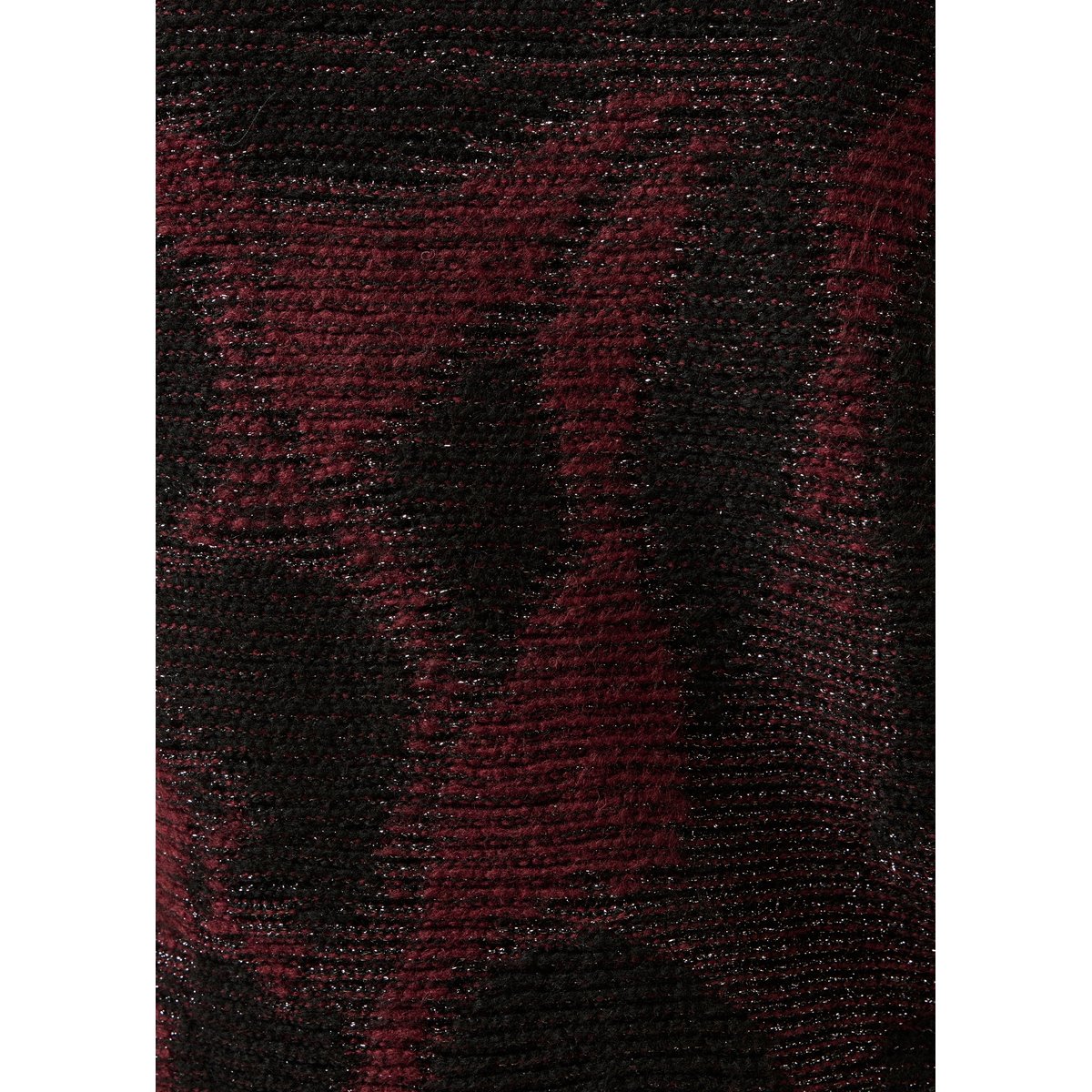Pull manches longues irisé en jacquard bordeaux / noir, LA FEE MARABOUTEE
