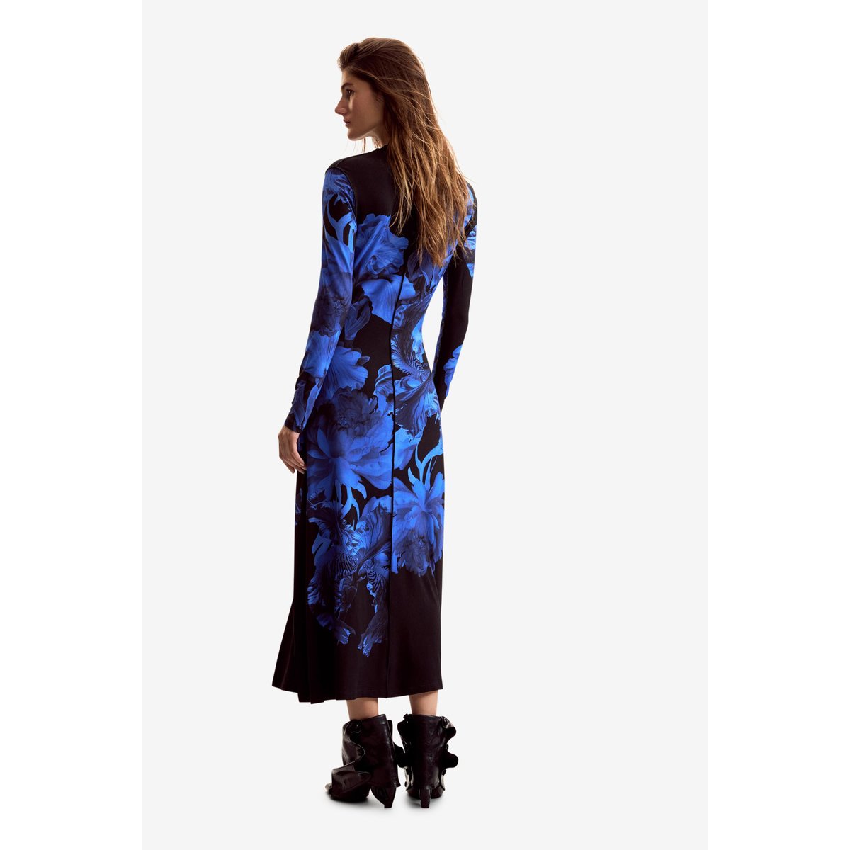Robe longue à fleurs M. C. Lacroix bleu, DESIGUAL