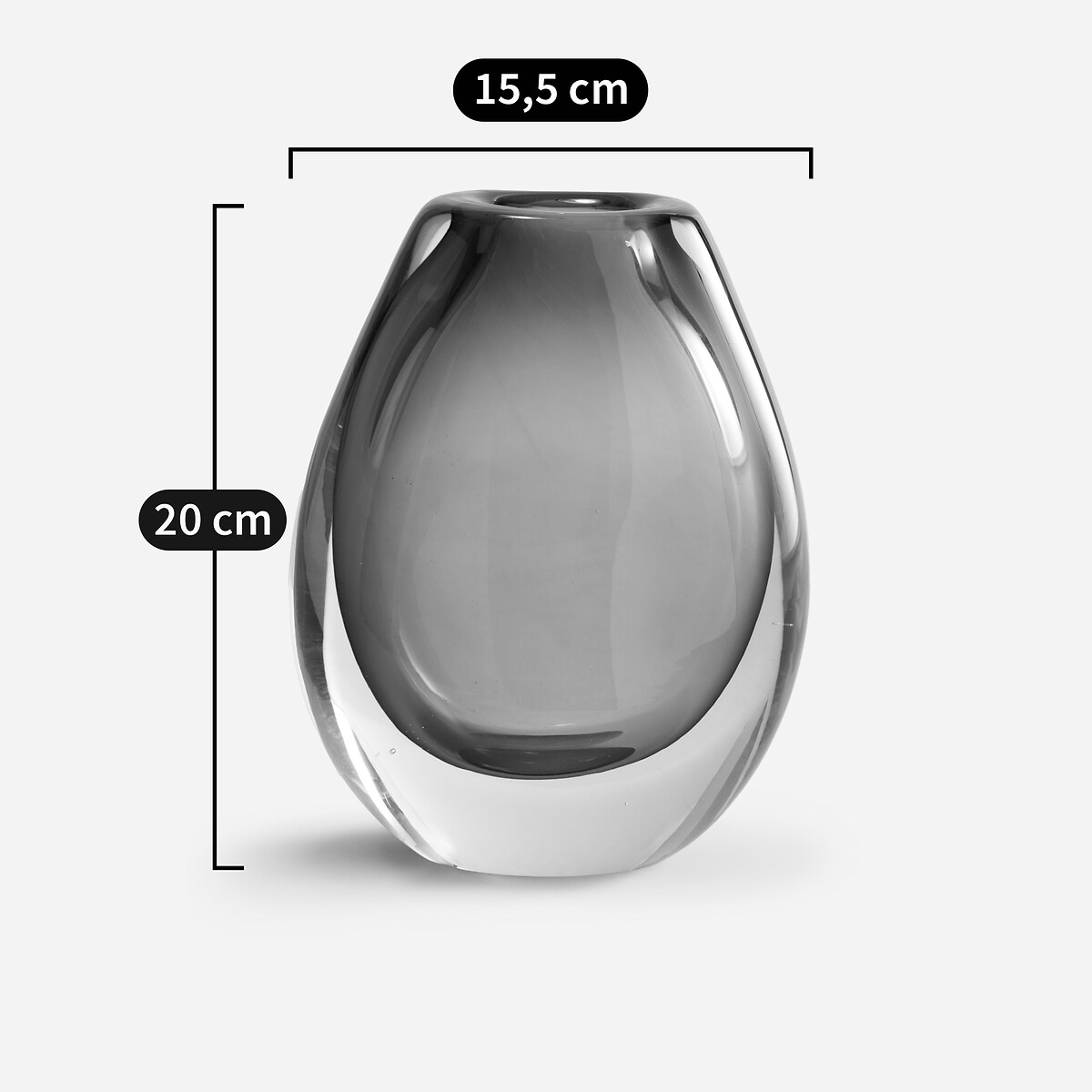 Myra Vase in Hand-Blown Glass H20cm dark red, AM.PM
