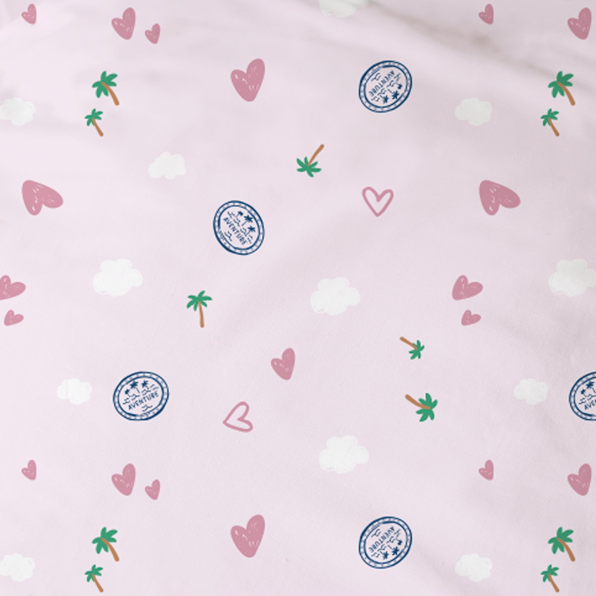 Parure de lit imprimée 100% coton, VOYAGE rose, PAT PATROUILLE
