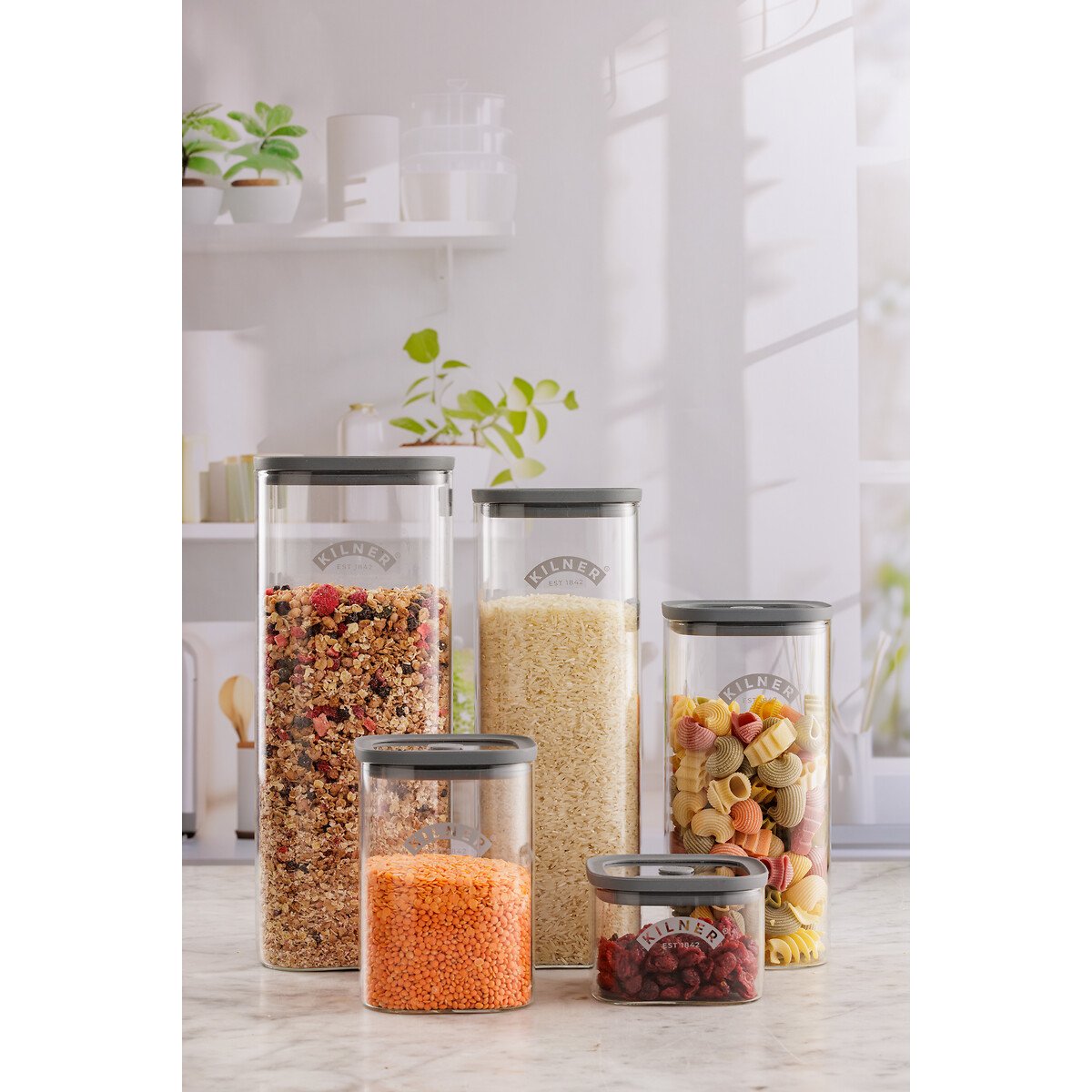 3-Piece Fresh Storage Pantry Set transparent, KILNER
