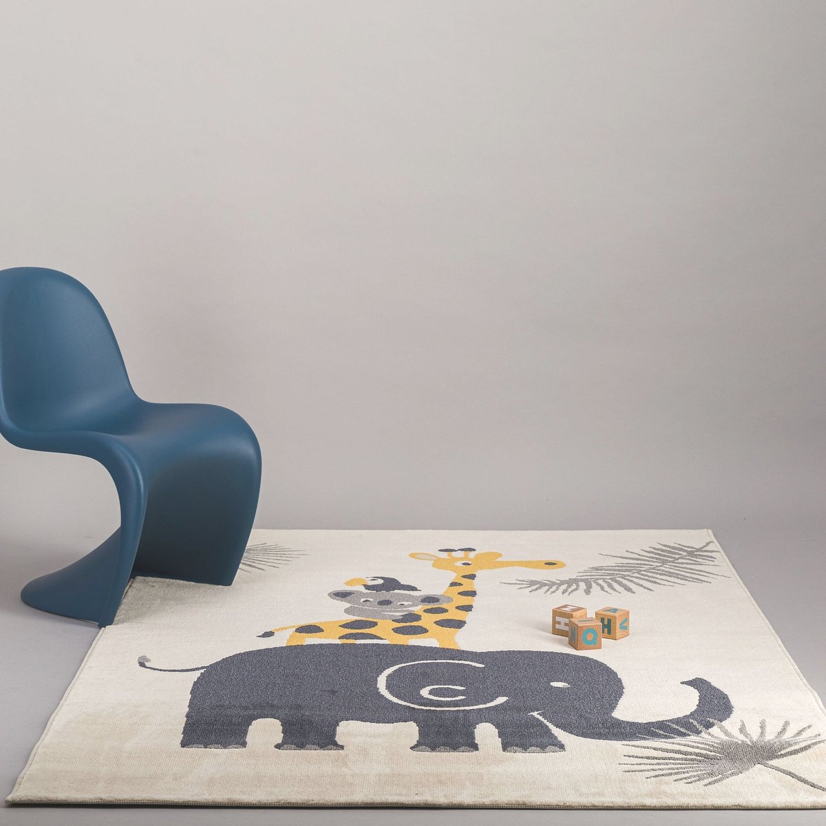 Tapis enfant design et doux à poils ras JUNGLE palette colorée, AFK LIVING