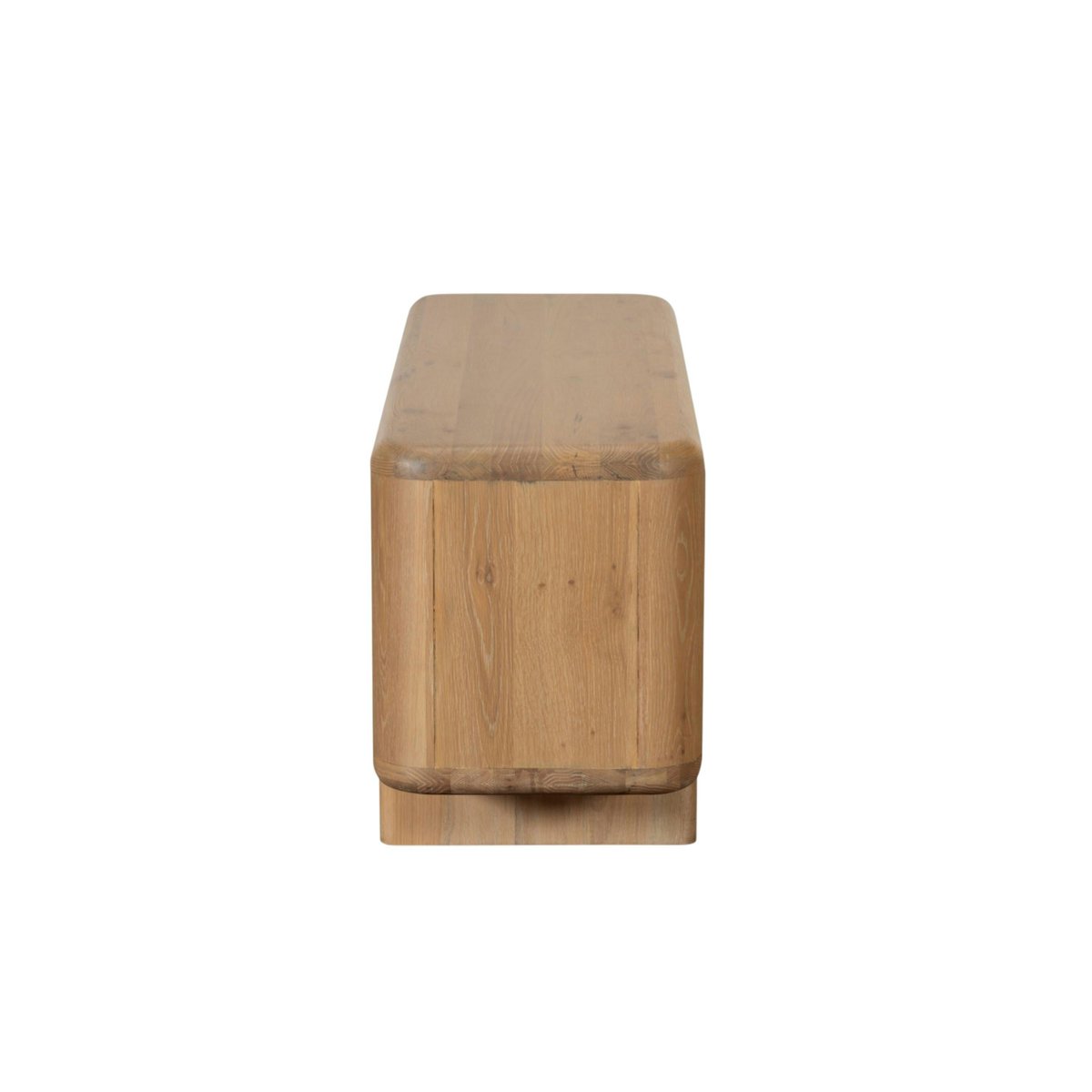Meuble TV bois 2 portes à bords arrondis ASTER bois naturel, PIER IMPORT