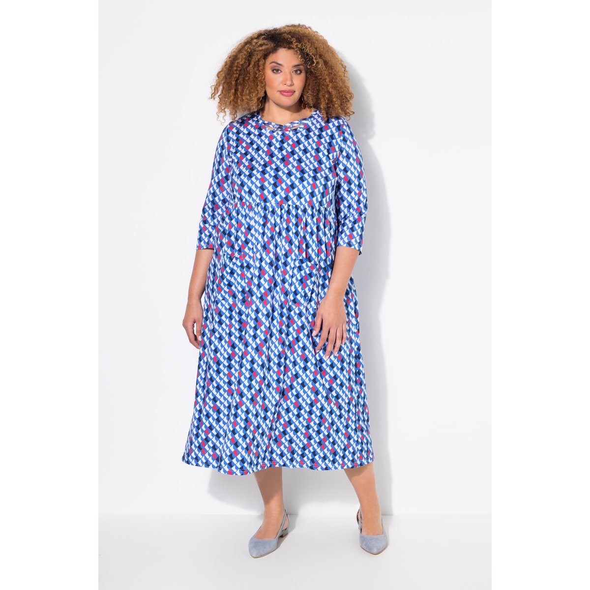 Robe en jersey coupe évasée noir, ULLA POPKEN