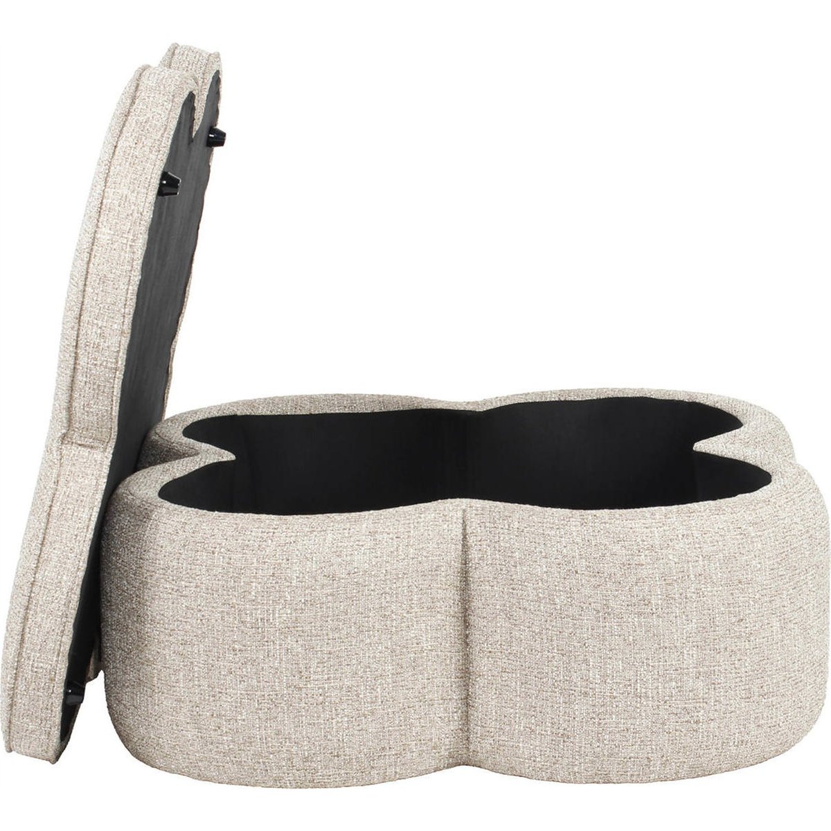 Pouf coffre en tweed sable tweed, RECOLLECTION