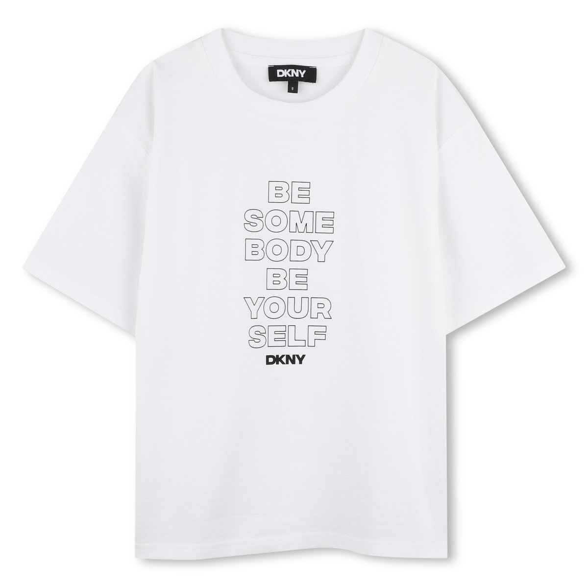 T-shirt en coton à manches courtes blanc, DKNY