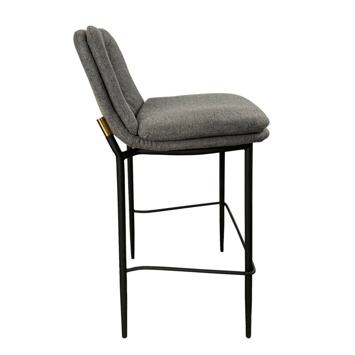 2 Tabourets de Bar en Tissu et Acier - MGM gris foncé, MATHI DESIGN