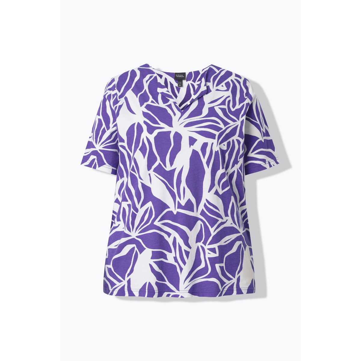 Blouse motif feuilles violet, ULLA POPKEN