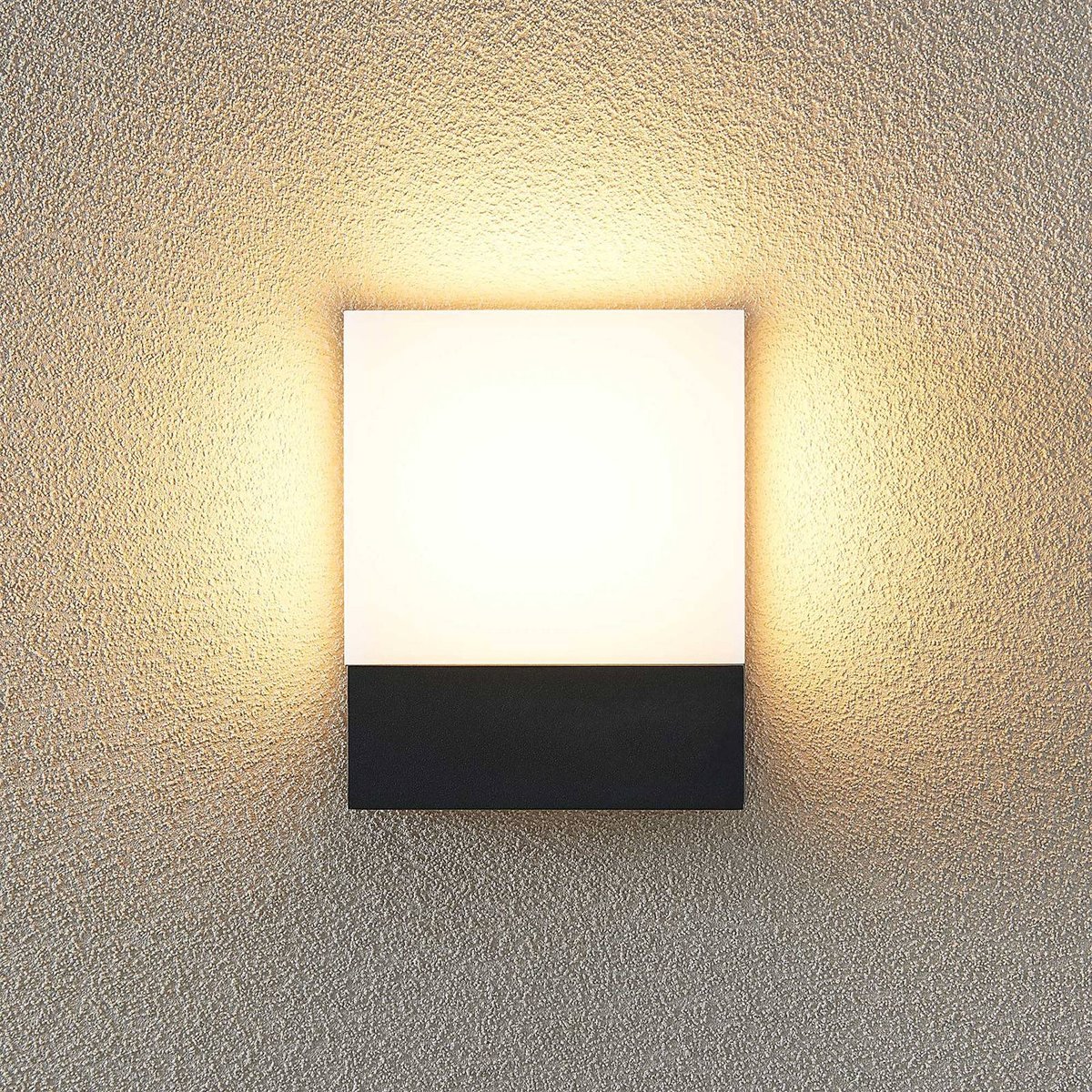 Applique extérieure en aluminium moderneLED gris foncé, blanc, LINDBY