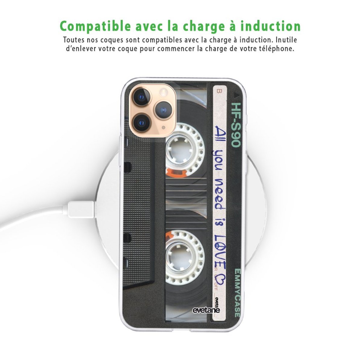Coque 360 iPhone 11 Pro Max cassette, EVETANE