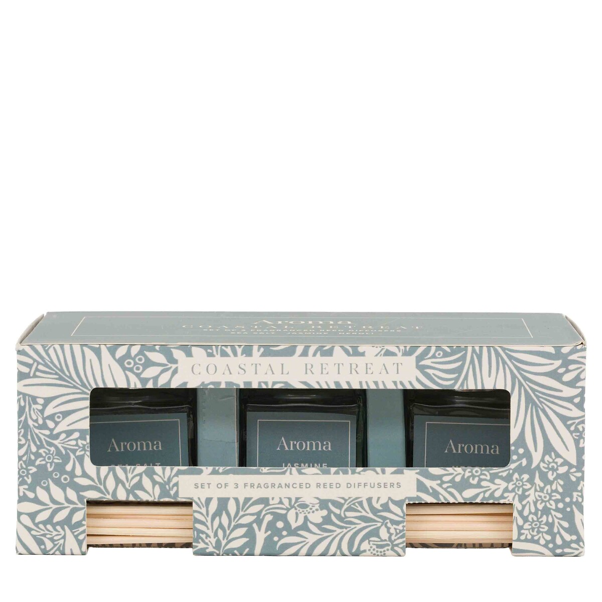 Set of 3 Coastal Retreat Reed Diffusers in Jasmine / Sea Salt / Neroli Fragrance blue, ÉDITÉ