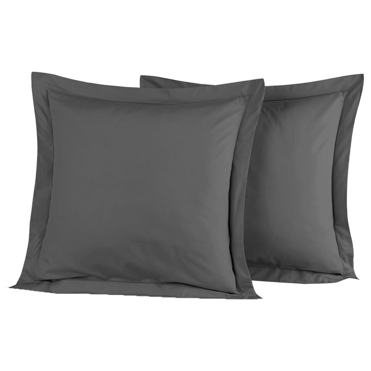 Parure housse de couette + 2 taies 65x65 cm SOFT PERCALE anthracite, SENSEI MAISON