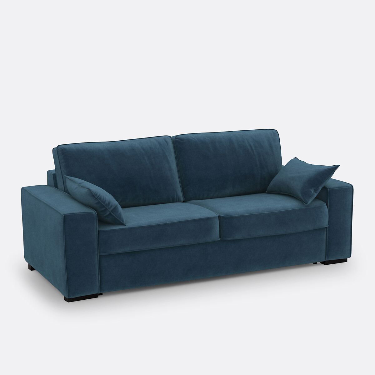 Schlafsofa aus Velours, 2-, 3- oder 4-Sitzer, Comfort Bultex® Cécilia porzelanblau, LA REDOUTE INTERIEURS
