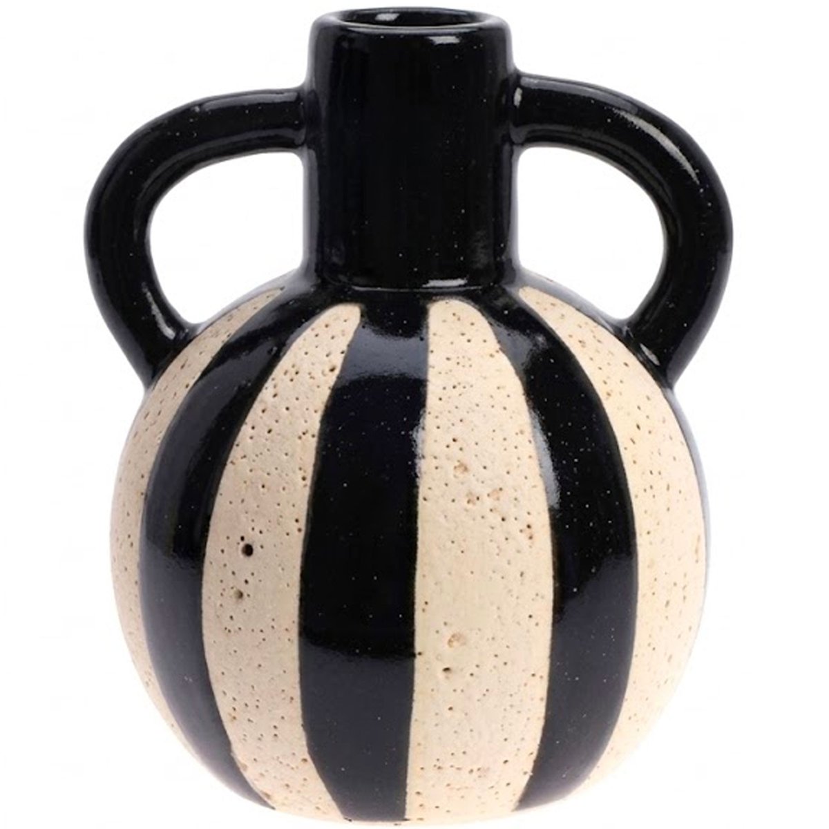 Set de 2 vases en céramique terracotta, beige et noir 15.5x12.5cm beige, WADIGA