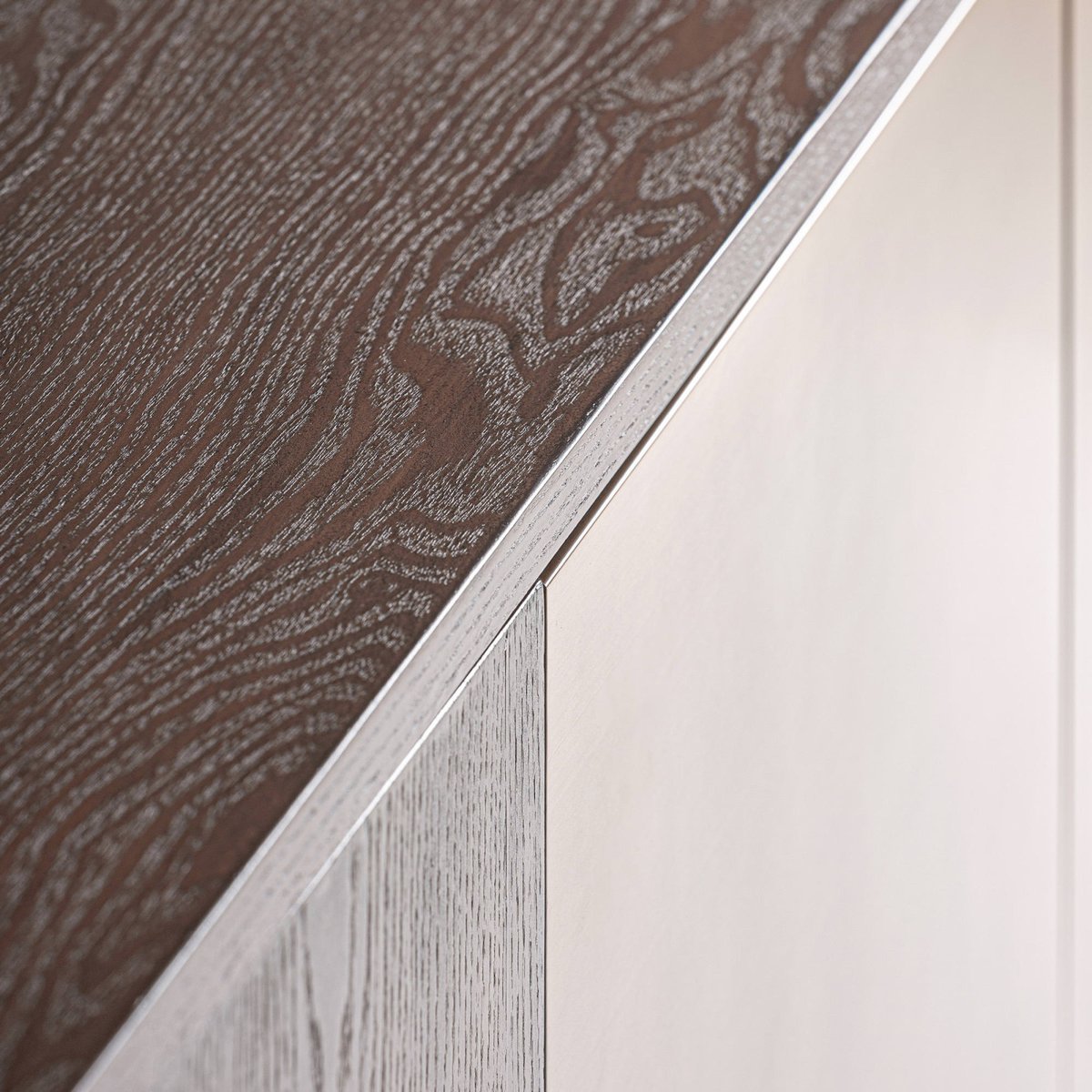 Meuble tv contemporain en bois bournel marron et bronze, RECOLLECTION