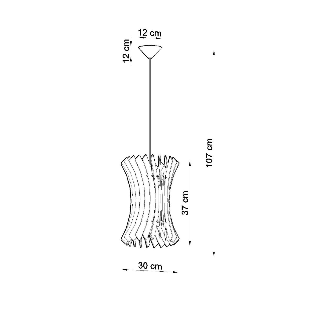 Suspension Bois Bois Naturel E27 1 Oriana marron, EDEN