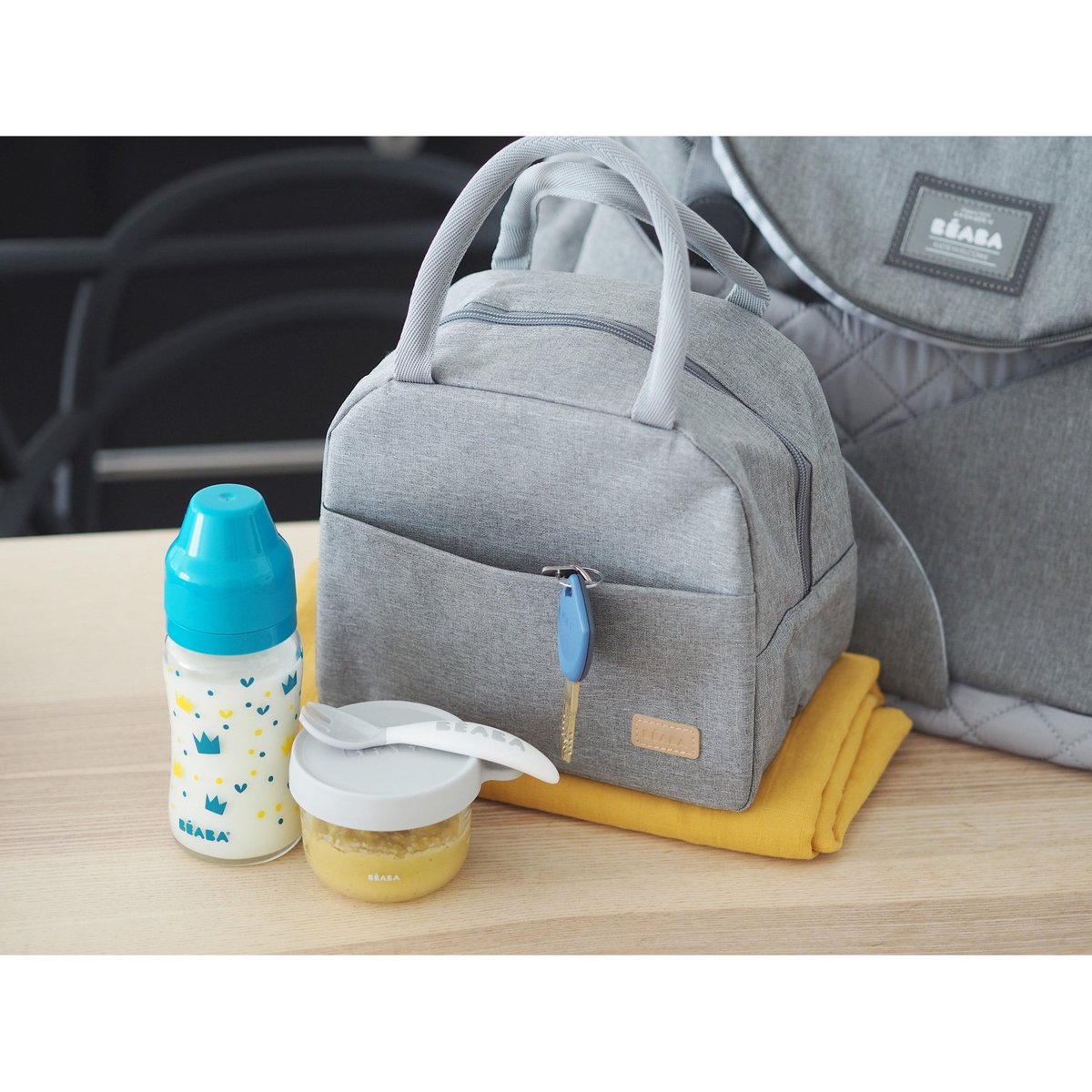 Sac repas isotherme gris chiné, BEABA