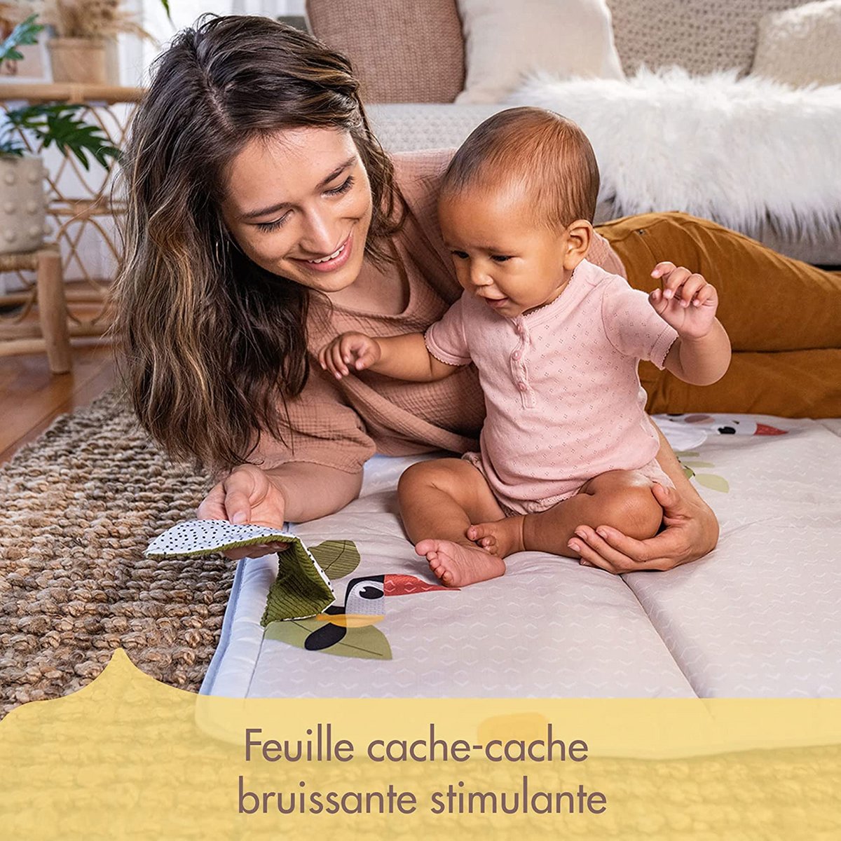 Tapis d'Eveil bébé géant Tiny Love, Dès la naissance, Collection Boho Chic, 150 x 100 cm couleur unique, TINY LOVE