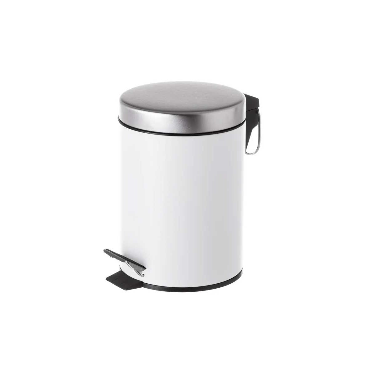Poubelle Ronde à Pédale en Métal Blanc- 3L blanc, WADIGA