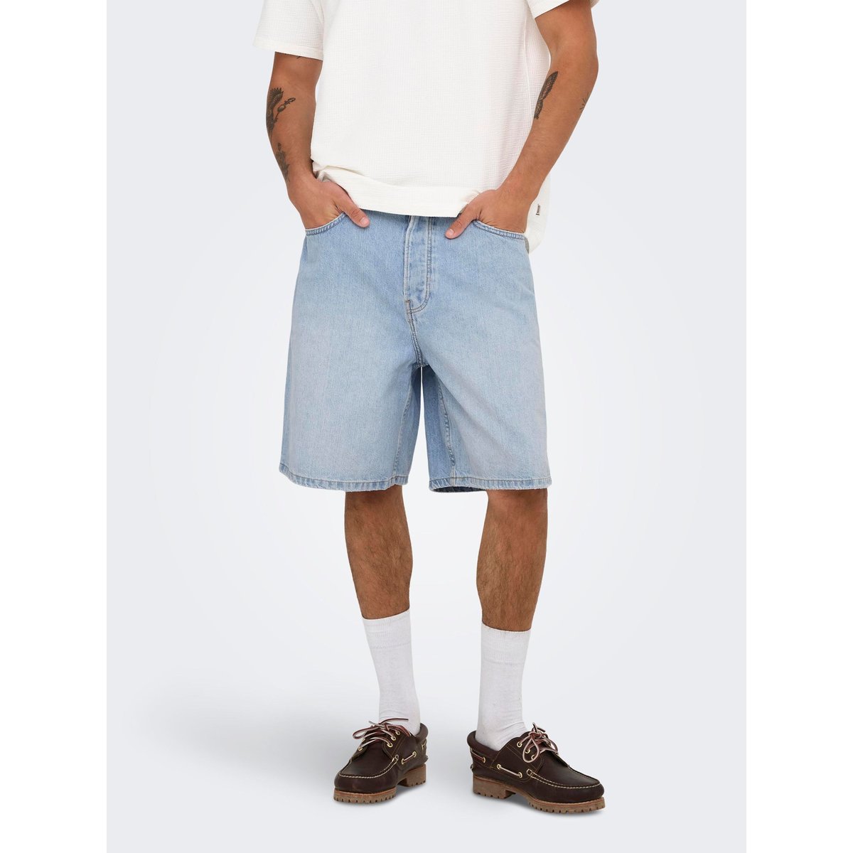 Short En Denim light blue denim, ONLY & SONS