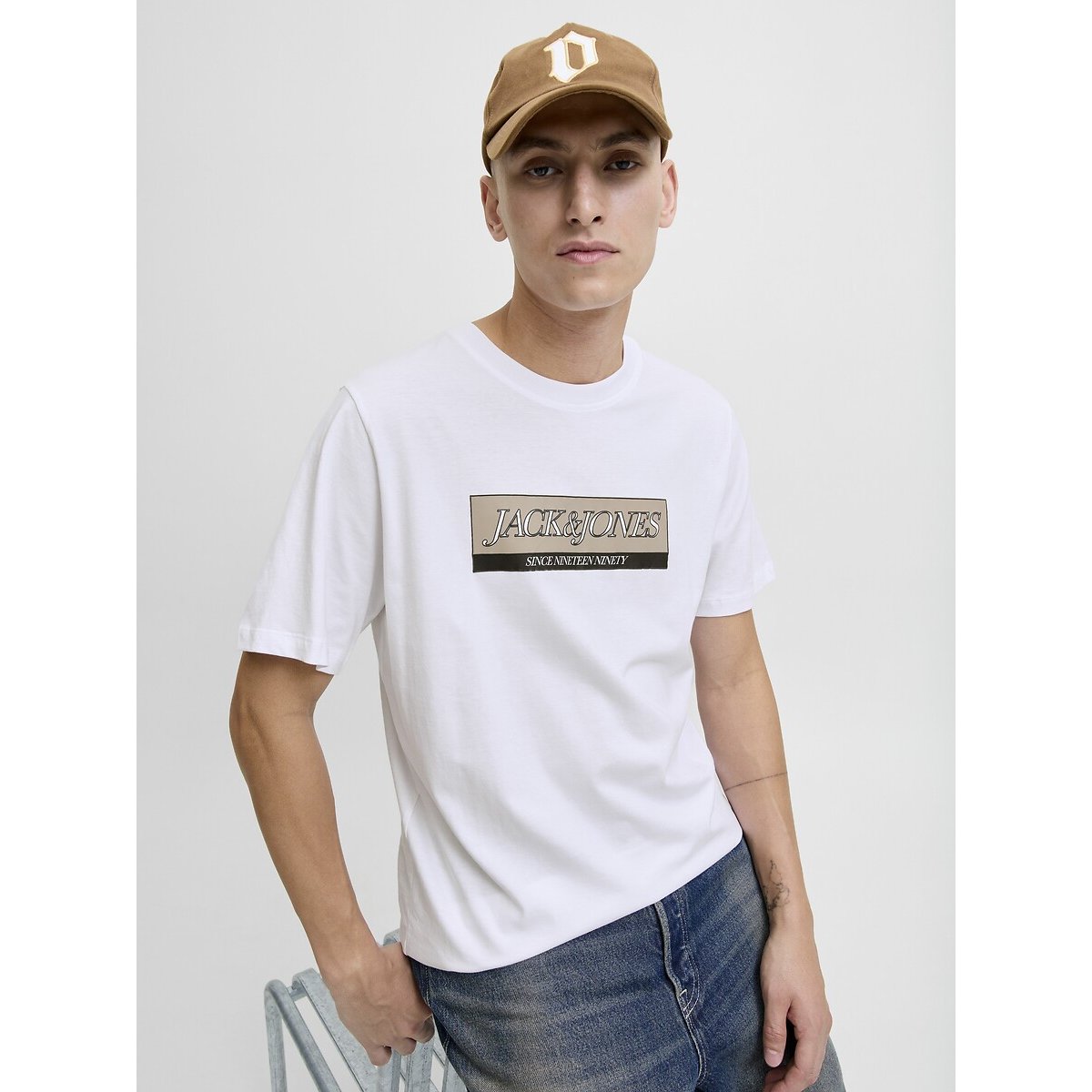 T-Shirt Jorinwood weiss, JACK & JONES