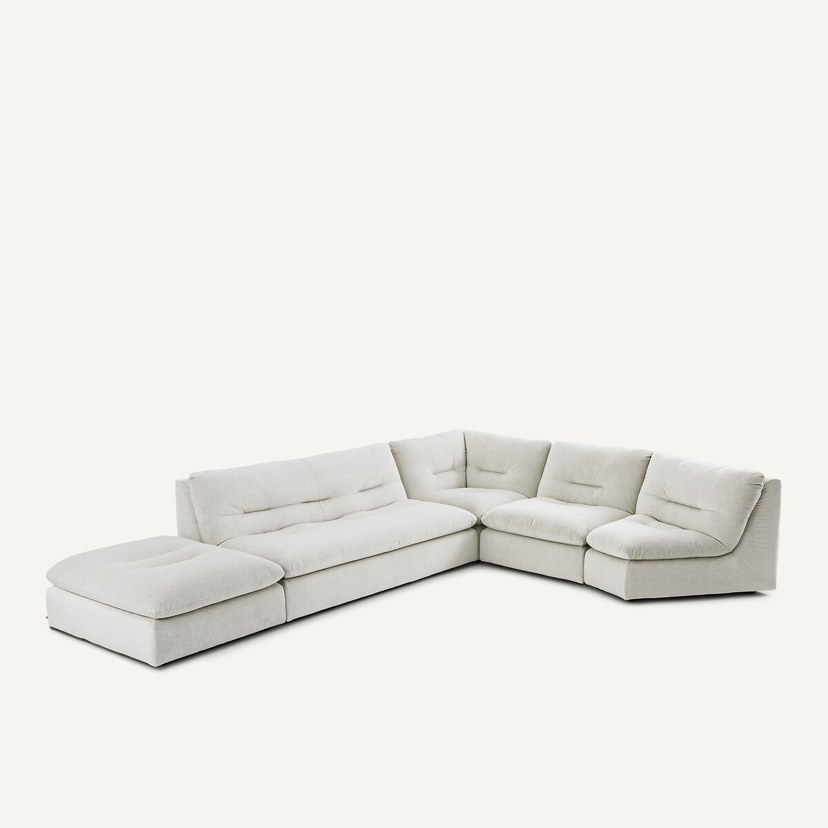 Angle 90° modulable en velours de lin, GIULIANO albatre, AM.PM