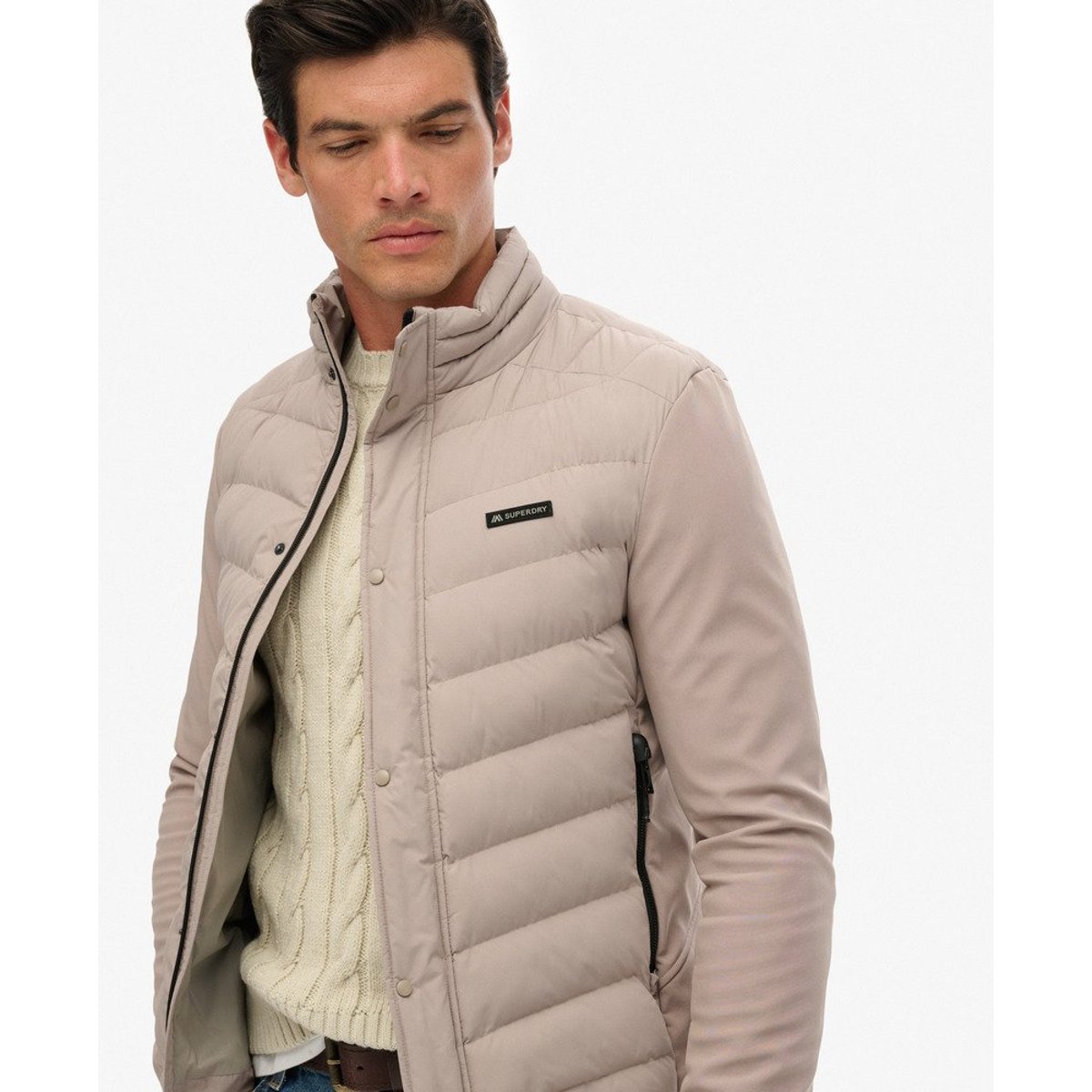 Veste Softshell Storm Popper beige foncé flammé, SUPERDRY